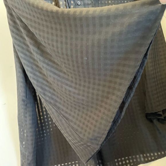 Nordstrom Blouse Womens Size 3X Black Good Luck Gem Sheer Gingham Flutter Sleev* - Picture 4 of 9